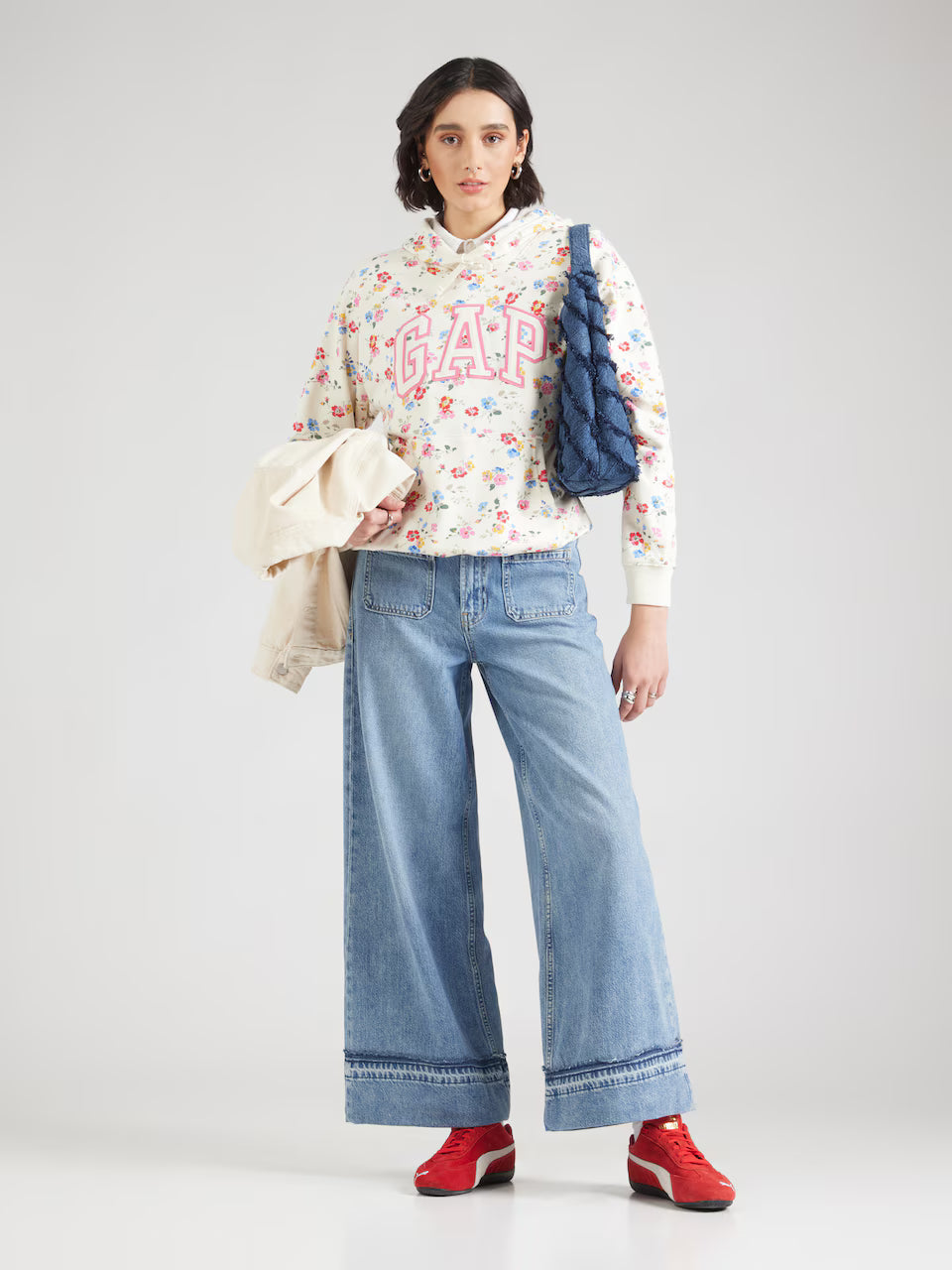 Relaxed Gap Logo Floral Hoodie